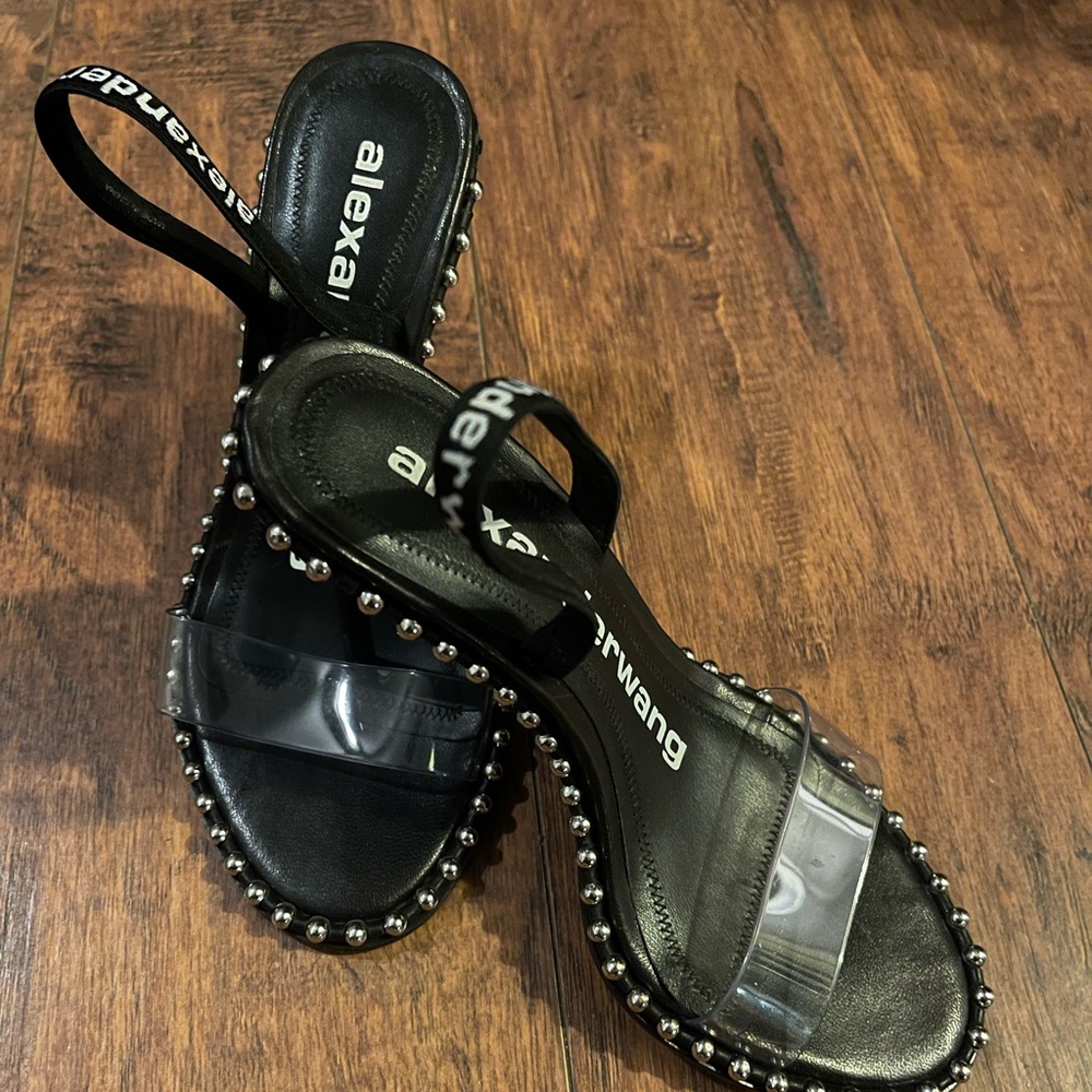 Alexander Wang black sling back sandals